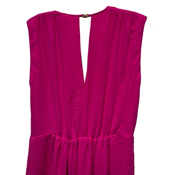 Rebecca Taylor Hot Pink Deep-V Chiffon Dress - Picture 4 of 12